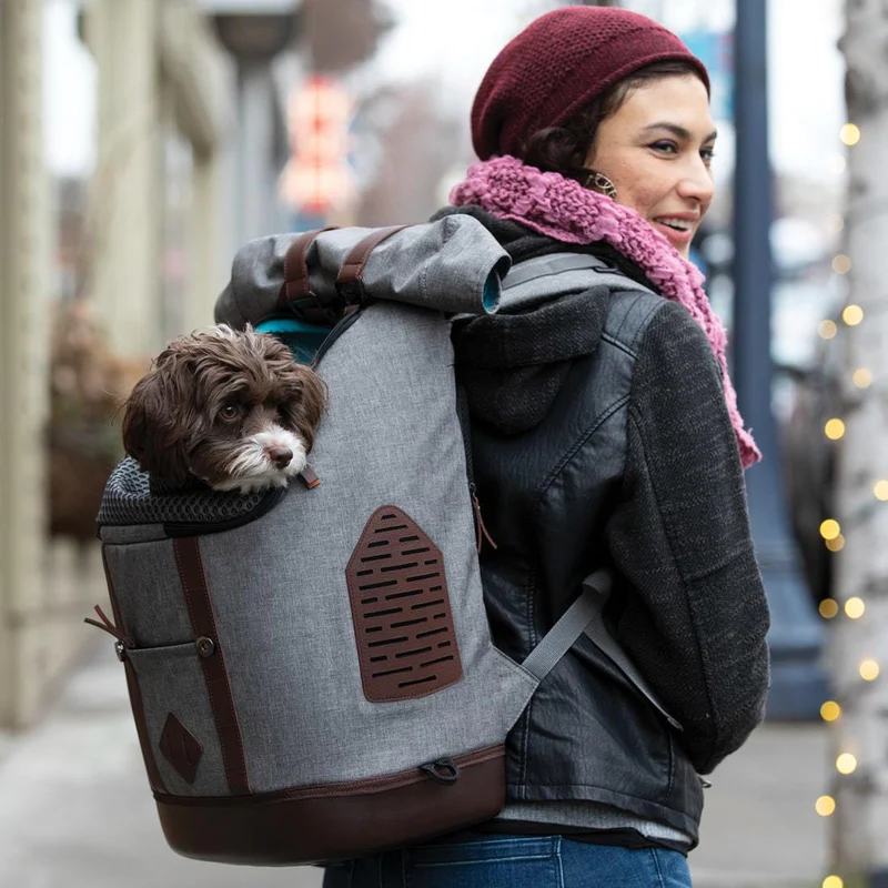 Dog backpack K9 heather gray
