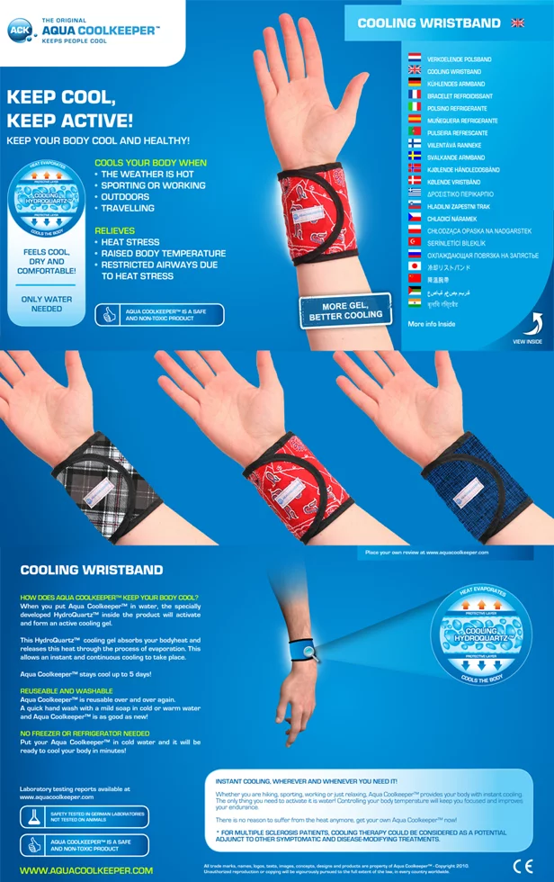 Aqua Coolkeeper Wristband Pacific Blue