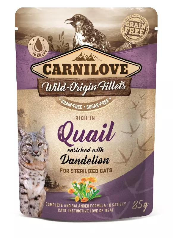 Carnilove Wild-Origin Cat Nassfutter Wachtel & Löwenzahn